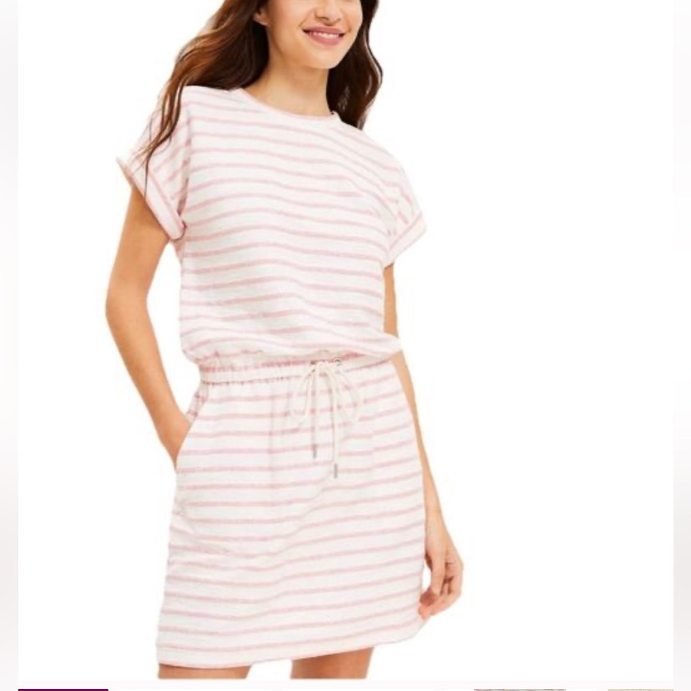 Lou & Grey Pink and White Striped Terrycloth dress